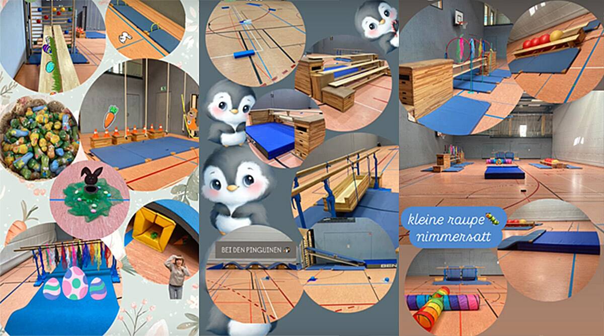 Collage Eltern-Kind-Turnen